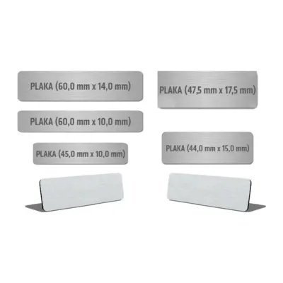 Metal plaka-4510 uni metal plaka (45,0 mm x 10,0 mm) ajanda aksesuarları - Anadolu Promosyon