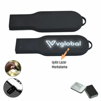 20730 işikli lazer kazima metal usb flash bellek usb bellekler - Anadolu Promosyon