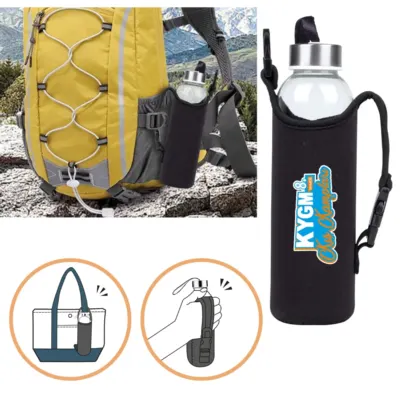 90301 çanta askı kılıflı cam matara 500 ml - Anadolu Promosyon