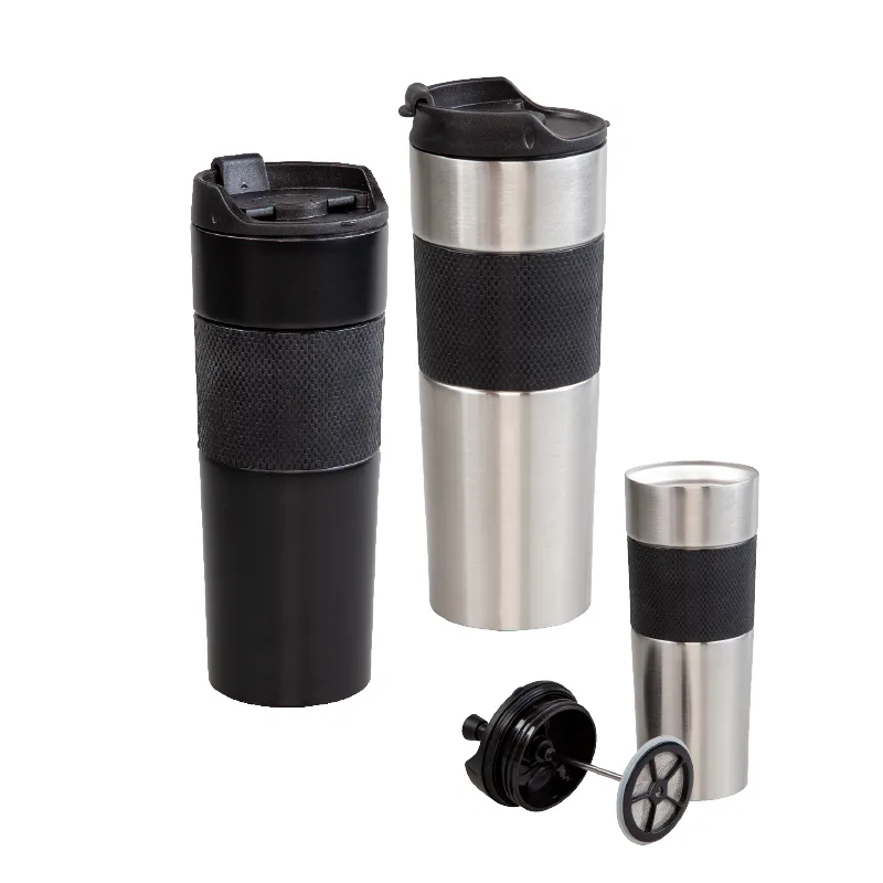 5312 krom french press çelik termos / 450 ml - Anadolu Promosyon