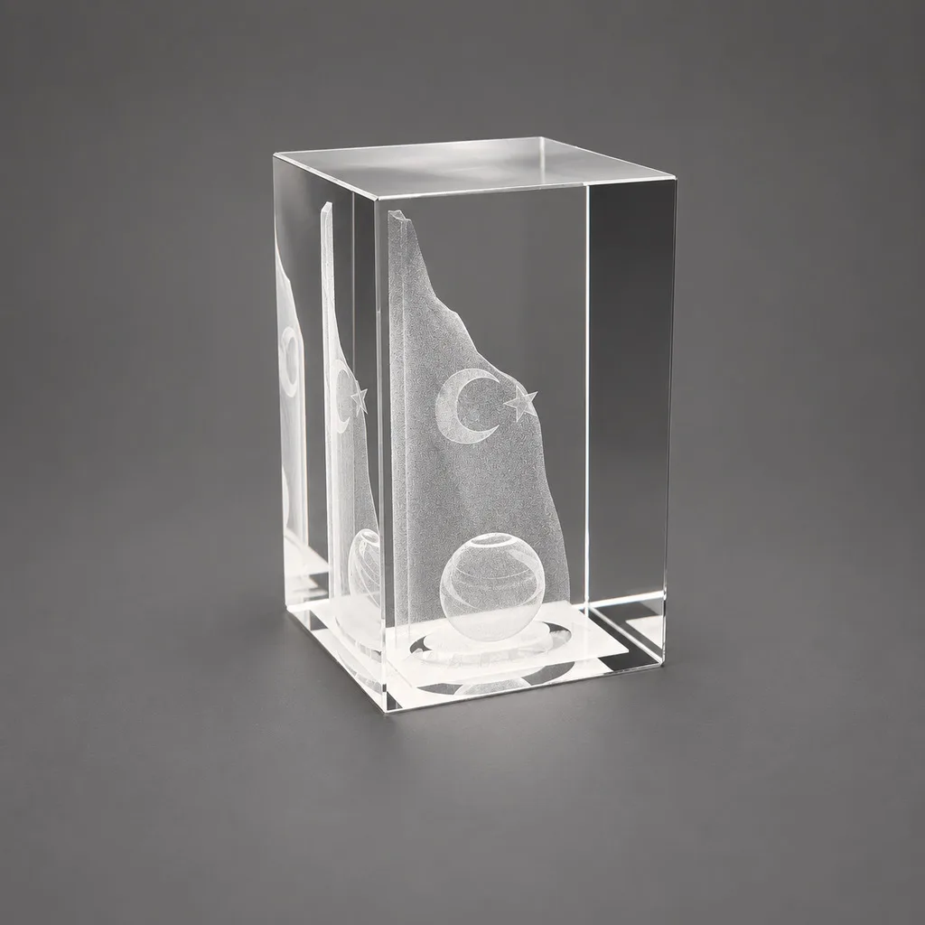 3d lazer patlatma küp 5x5x8 dikey kristal küp ve 3d lazer - Anadolu Promosyon