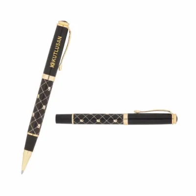 656-r siyah-gold metal roller kalem - Anadolu Promosyon