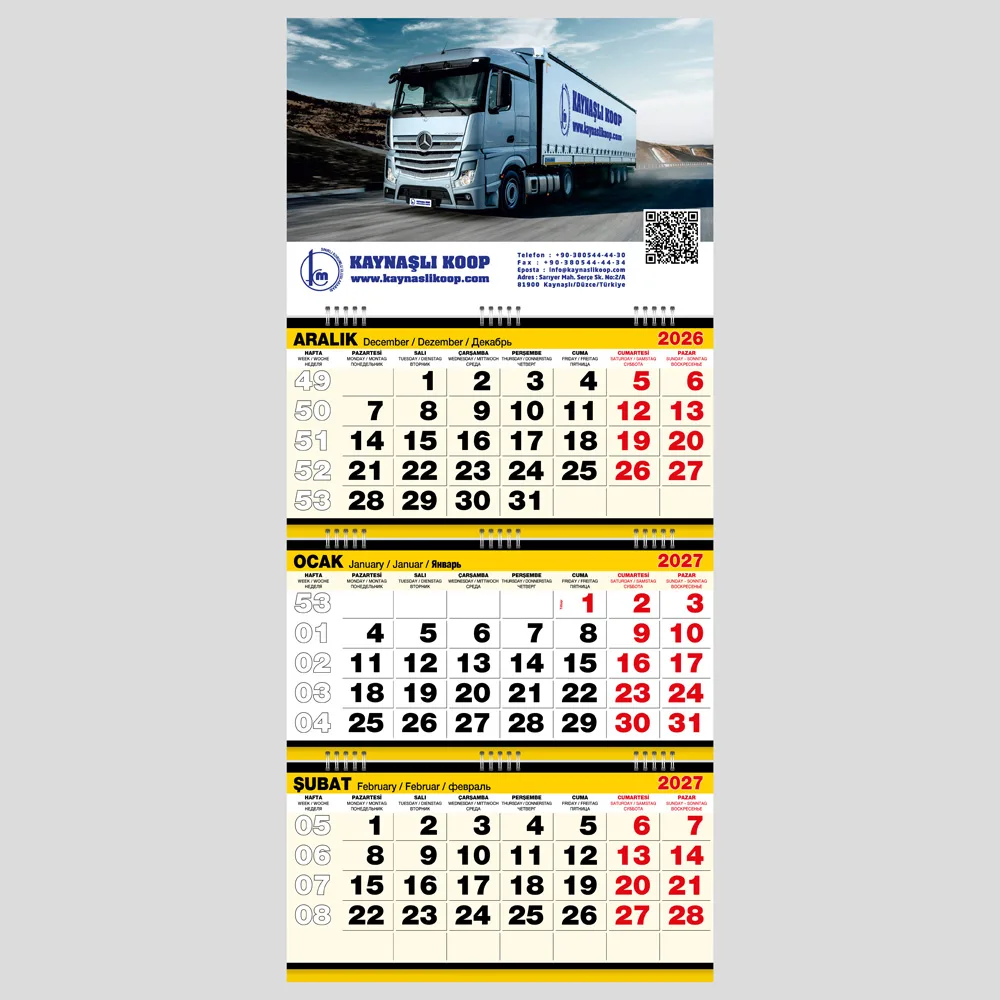 GMC-08 Large Gemici Wall Calendar