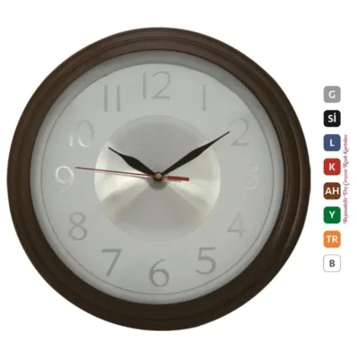 302222 plastik çerçeve çemberli metal kadran duvar saati 34 cm - Anadolu Promosyon