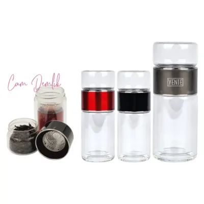 90160 süzgeçli cam demlik 350 ml mataralar - Anadolu Promosyon