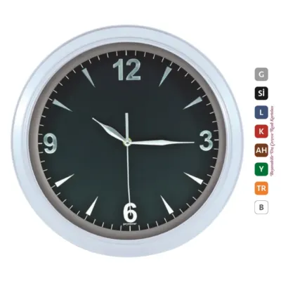 30241-v plastik çerçeve varak kadran duvar saati 34 cm - Anadolu Promosyon