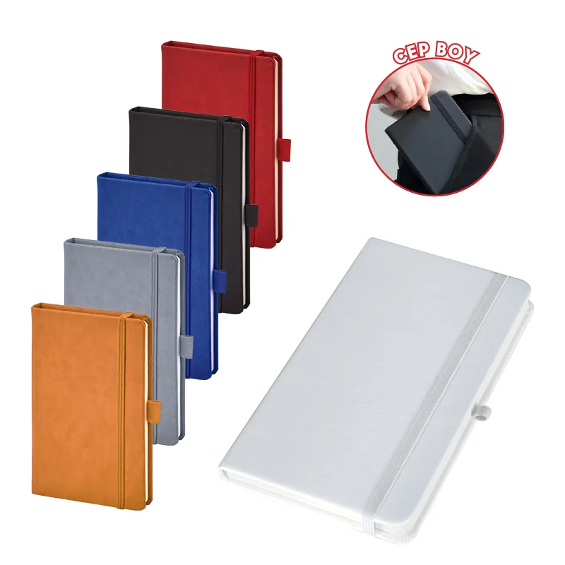 923-914 beyaz 9 x 14 termo deri defter not defterleri - Anadolu Promosyon