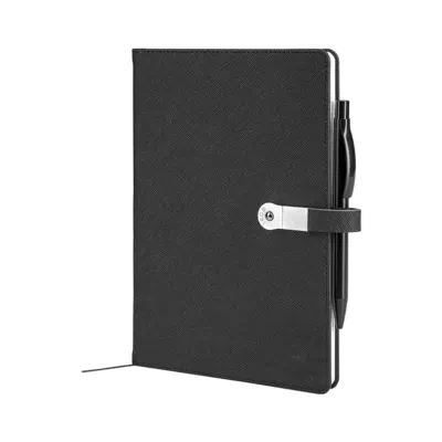 1701 siyah 15 x 21 termo deri usb'li defter not defterleri - Anadolu Promosyon