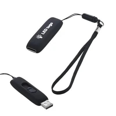 F-203-16 siyah - beyaz işık 16 gb işıklı rubber usb usb bellekler - Anadolu Promosyon
