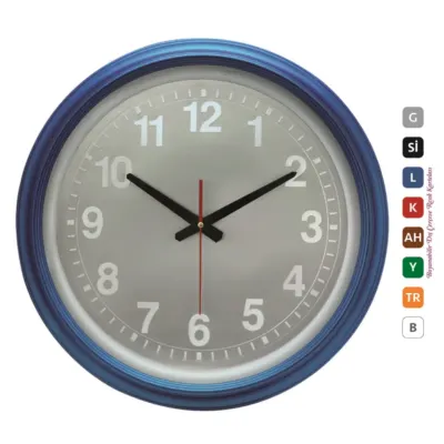 302251 plastik çerçeve çemberli metal kadran duvar saati 46 cm - Anadolu Promosyon