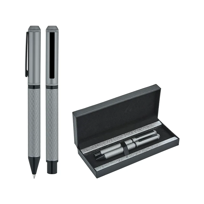 1254-rt füme metal roller & tükenmez kalem seti - Anadolu Promosyon