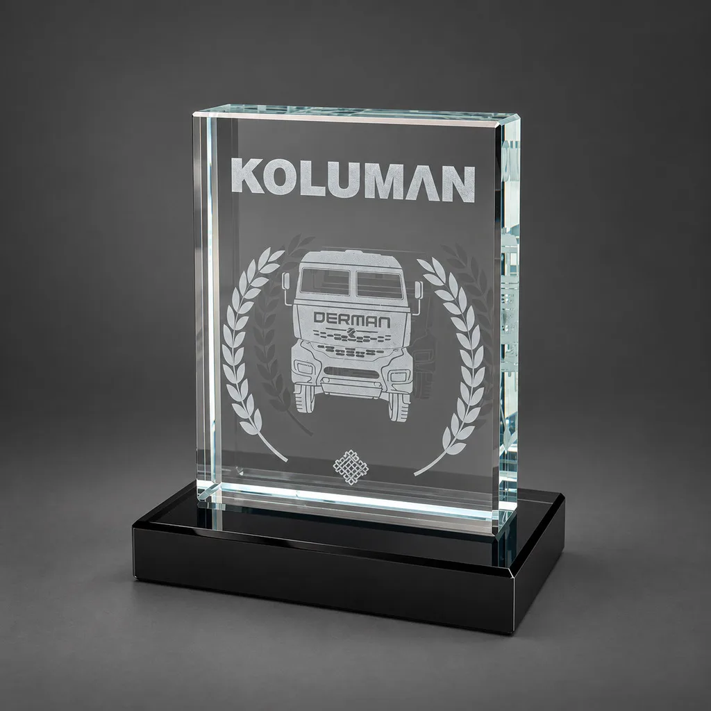 2d lazer patlatma plaket 115 8x10 siyah kaideli kristal küp ve 3d lazer - Anadolu Promosyon