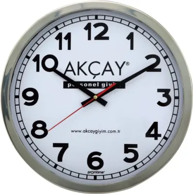 30502 paslanmaz çelik çerçeve duvar saati 35 cm - Anadolu Promosyon