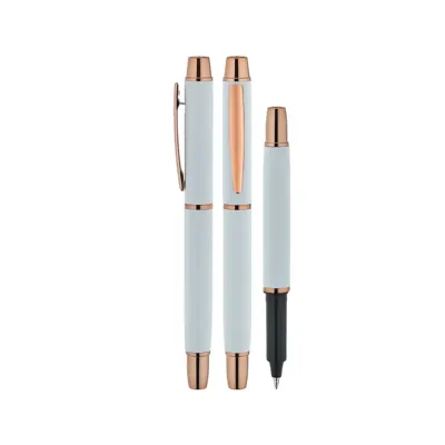 1256-r beyaz metal roller kalem - Anadolu Promosyon