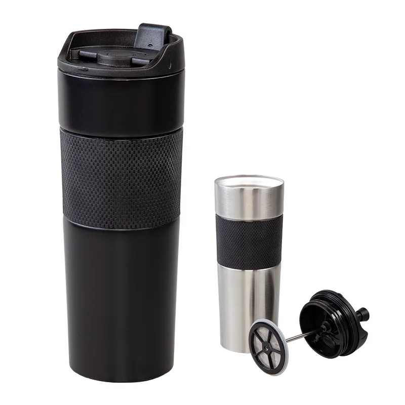 5312 krom french press çelik termos / 450 ml - Anadolu Promosyon