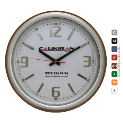 301230 plastik çerçeve çemberli takmatik duvar saati 46 cm - Anadolu Promosyon