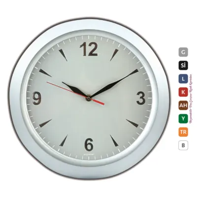 30240-v plastik çerçeve çemberli varak kadran duvar saati 34 cm - Anadolu Promosyon