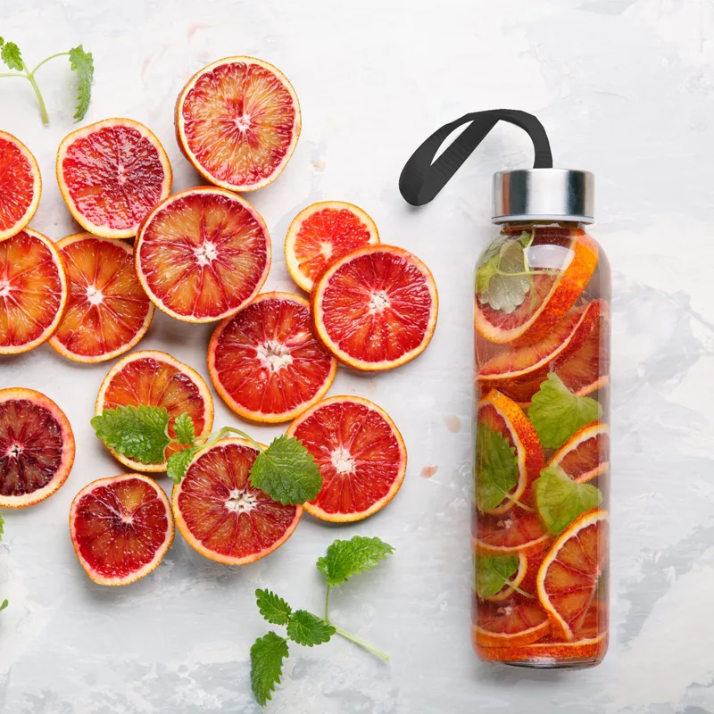 Mtr-0213 cam cam matara (siyah kılıflı) / 500 ml cam ürünler - Anadolu Promosyon