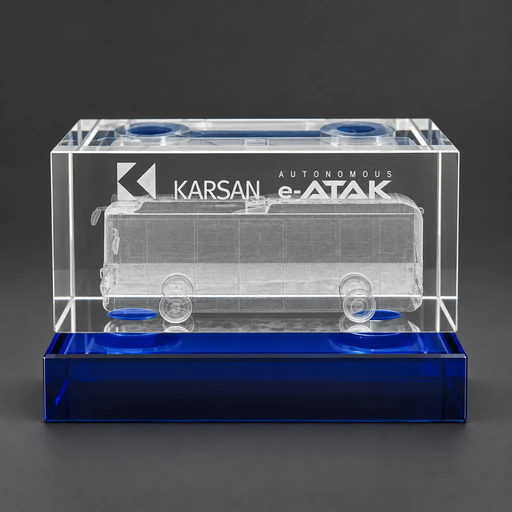 3d lazer patlatma küp 6x6x13 yatay mavi kaideli kristal küp ve 3d lazer - Anadolu Promosyon