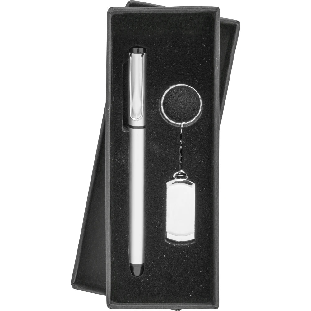 8210 Metal USB Bellek ve Kalem Seti