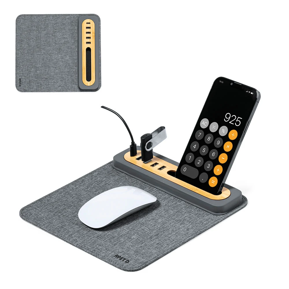 20246 USB Çoklayıcı Mousepad Bambu - Anadolu Promosyon