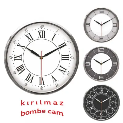 40150 metal duvar saati ( 320 mm ) bombe cam duvar saatleri - Anadolu Promosyon