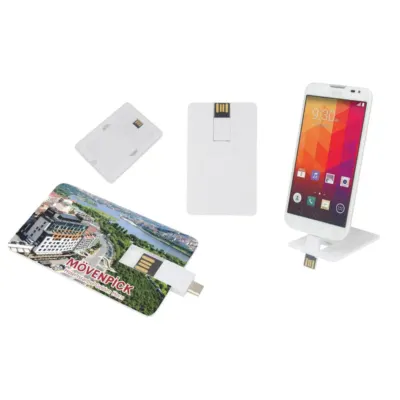 7238-16GB 16 GB OTG Özellikli Kartvizit USB Bellek Beyaz - Anadolu Promosyon
