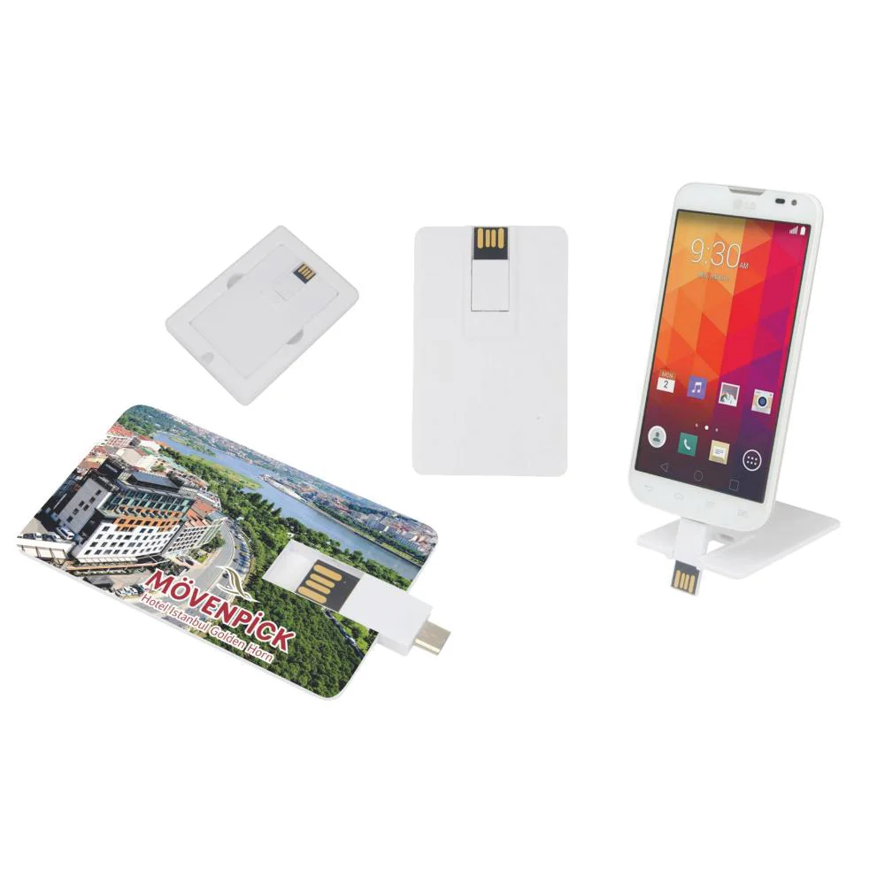 7238-32GB 32 GB OTG Özellikli Kartvizit USB Bellek Beyaz - Anadolu Promosyon