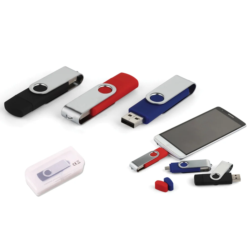 7243-32GB 32 GB Döner Kapaklı USB Bellek (OTG Özellikli) Kırmızı - Anadolu Promosyon