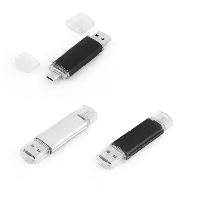 7245-16GB 16 GB  OTG Özellikli Metal USB Bellek Siyah - Anadolu Promosyon